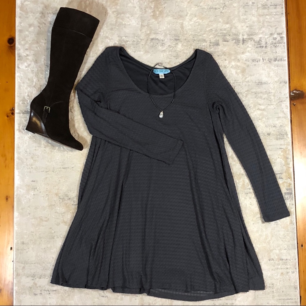 Dina Be Gray Long Sleeve Dress, Long Tunic Size M